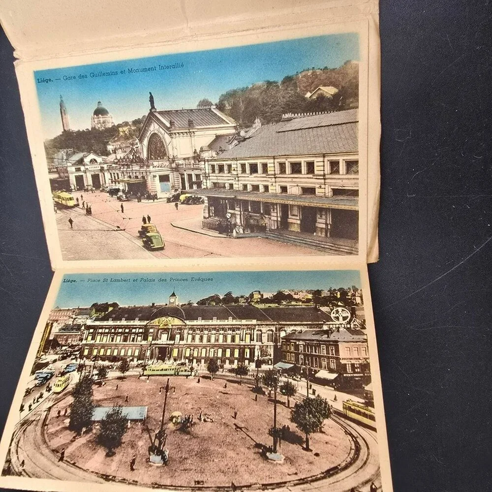 Vintage Liège Série 2 10 Colorized Postcard Views Accordion Set CR2007